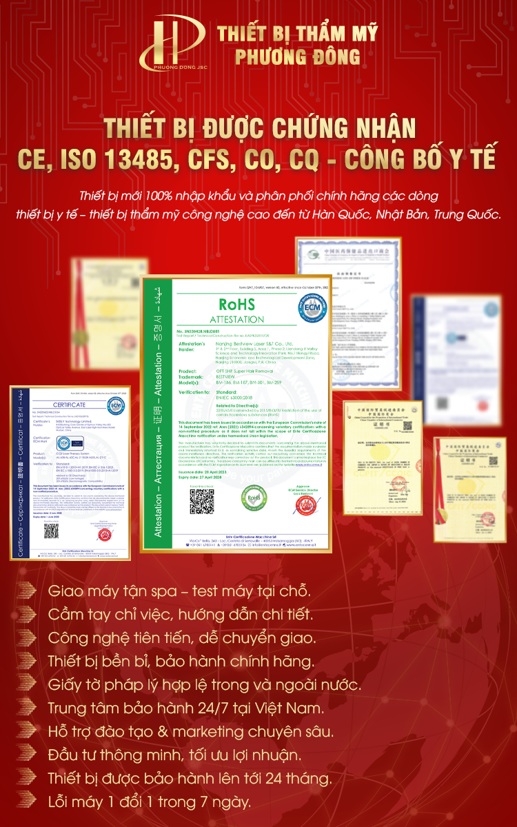 Thiết bị đầy đủ giấy tờ và giấy công bố của y tế 