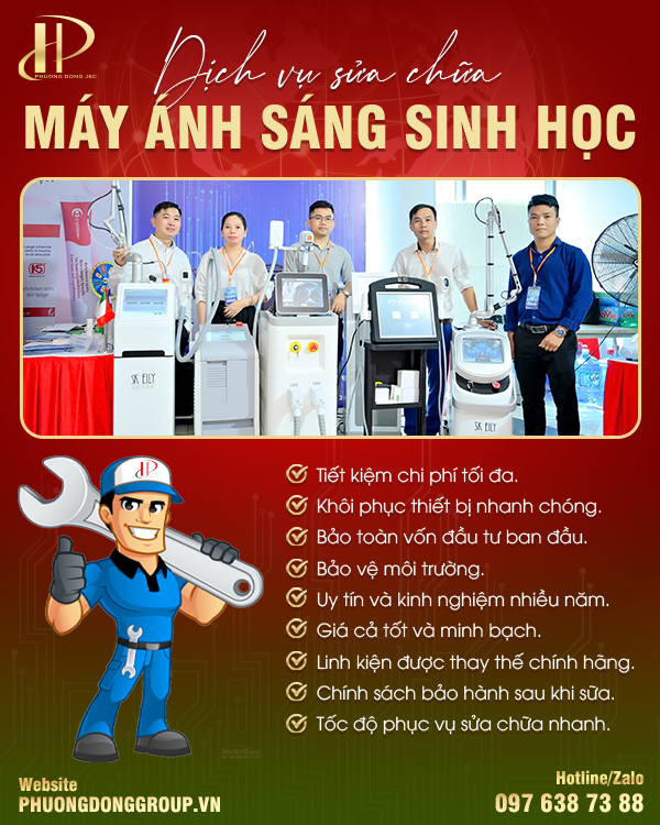 Dịch vụ sửa chữa máy ánh sáng sinh học giá tốt và uy tín với Phương Đông Service