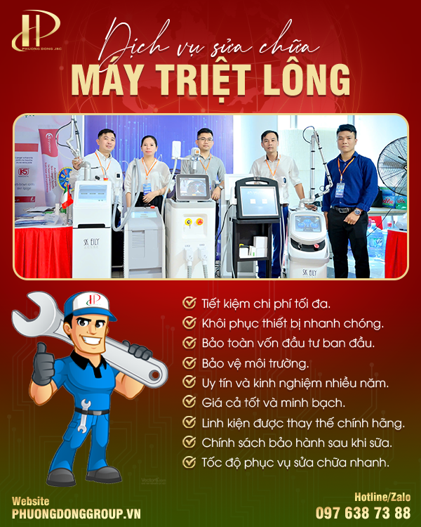 Dịch vụ sửa chữa máy triệt lông giá tốt và uy tín với Phương Đông Service