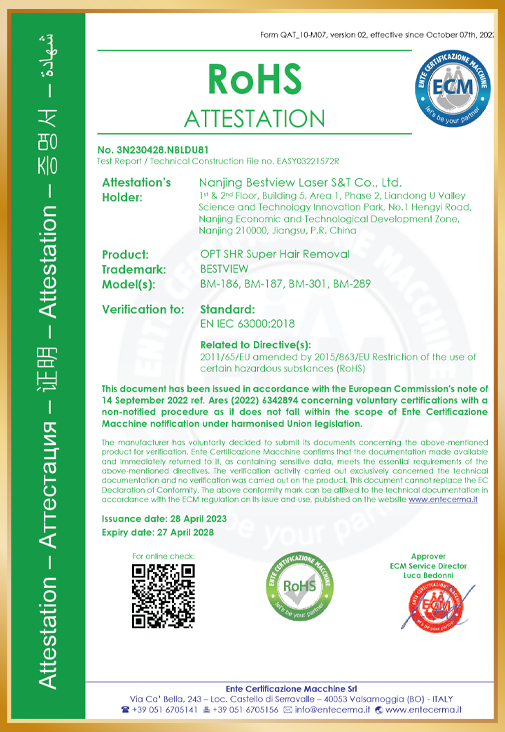 Chứng nhận thiết bị thẩm mỹ Phương Đông