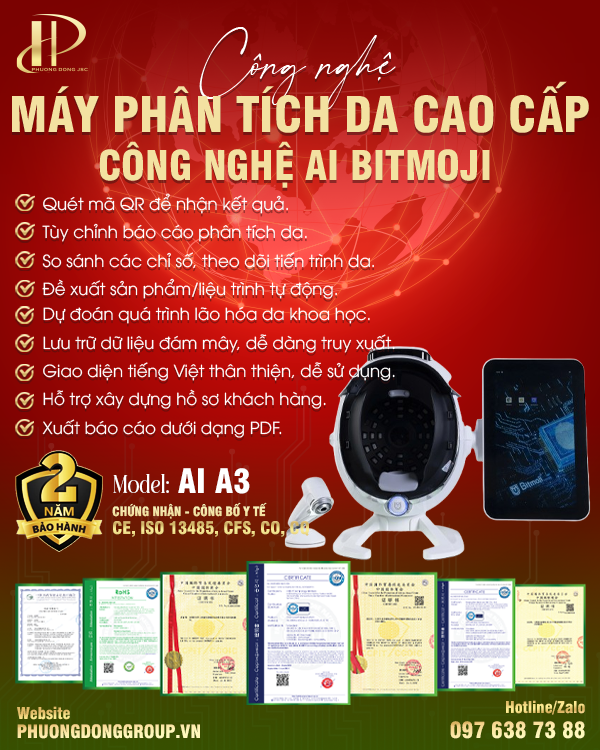 Máy phân tích da công nghệ AI Bitmoji A3
