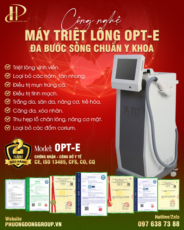 Máy triệt lông công nghệ OPT-E chính hãng SK EILY