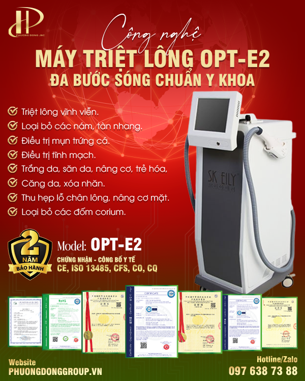 Máy triệt lông công nghệ OPT-E2 chính hãng SK EILY